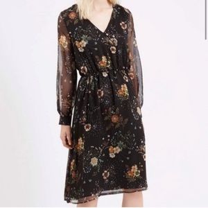 Topshop Dandelion Floral Midi Dress